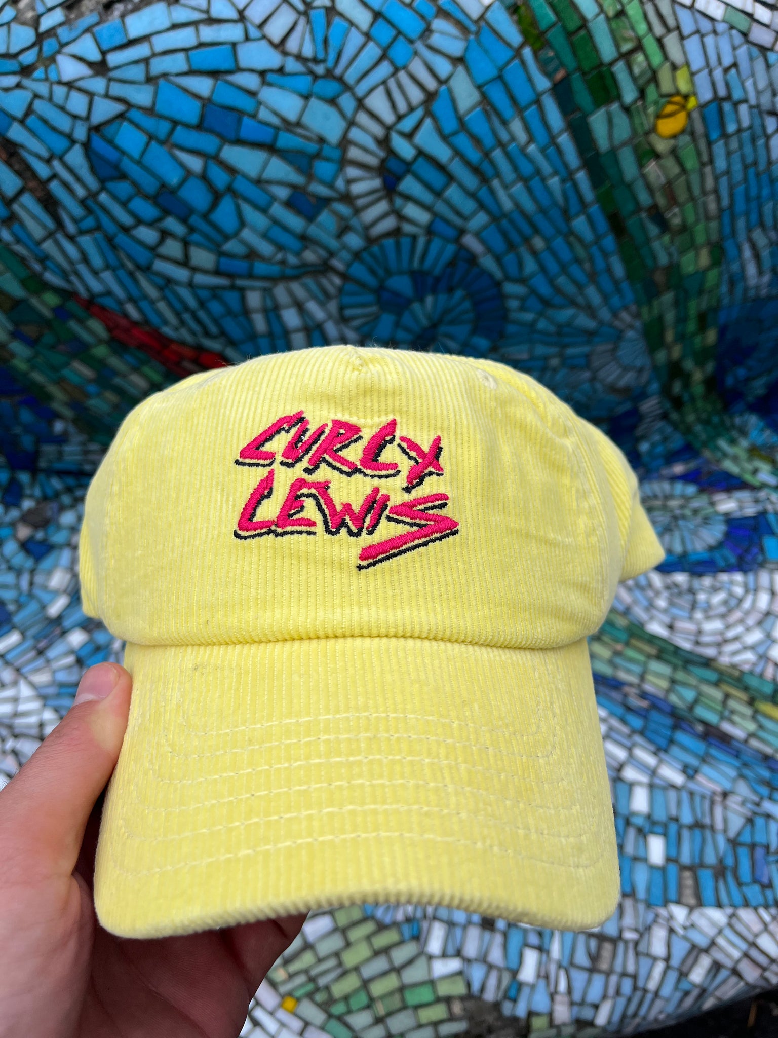 Yellow cord dad cap